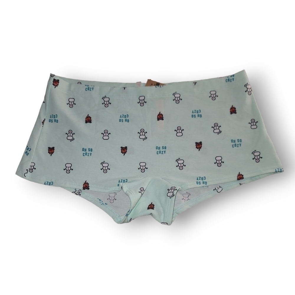 Vs PINK Blue Red White Oh So Cozy Boyshort Panties